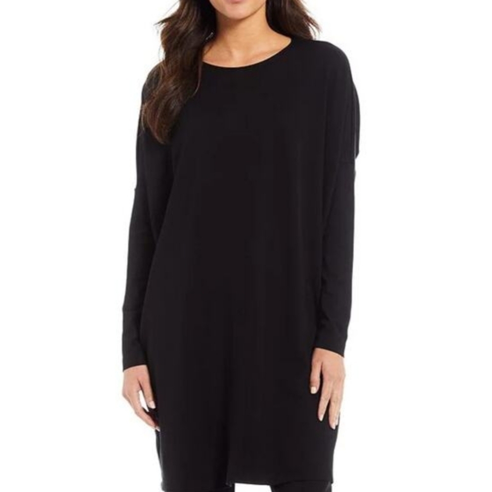 Bryn Walker Damien Dolman Black Long Sleeve Shift Tunic Dress - Women